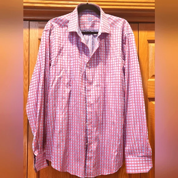 Bugatchi Shirts | Bugatchi Uomo Men's Dress Shirt Sz 17 36/37 | Color: Blue/Pink | Size: 17 | Nord_Hoard's Closet Bugatchi Shirts | Bugatchi Uomo Men's Dress Shirt Sz 17 36/37 | Color: Blue/Pink | Size: 17 | Nord_Hoard's Closet